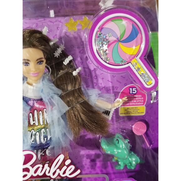 Barbie Extra # 9  Fashion Doll Long Hair bling Clips Accessories & Pet NWT - Picture 4 of 8